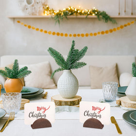 Alffun wooden menu and name-tag display enhances dining ambiance