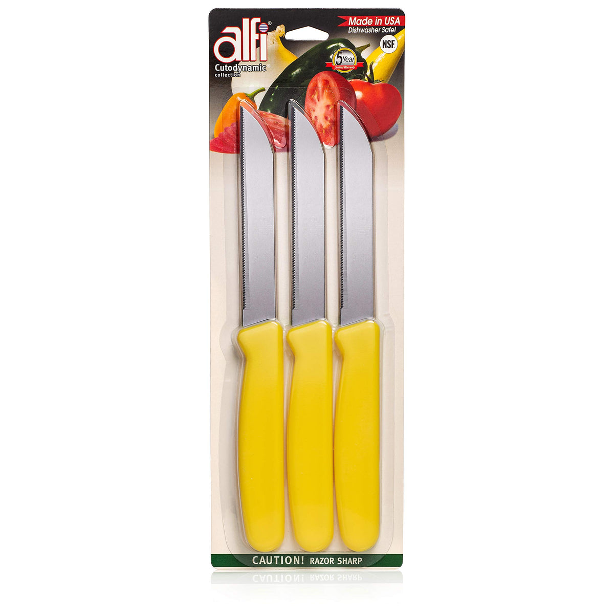 Aerospace precision tip detail on Alfi knife for controlled, delicate cuts.