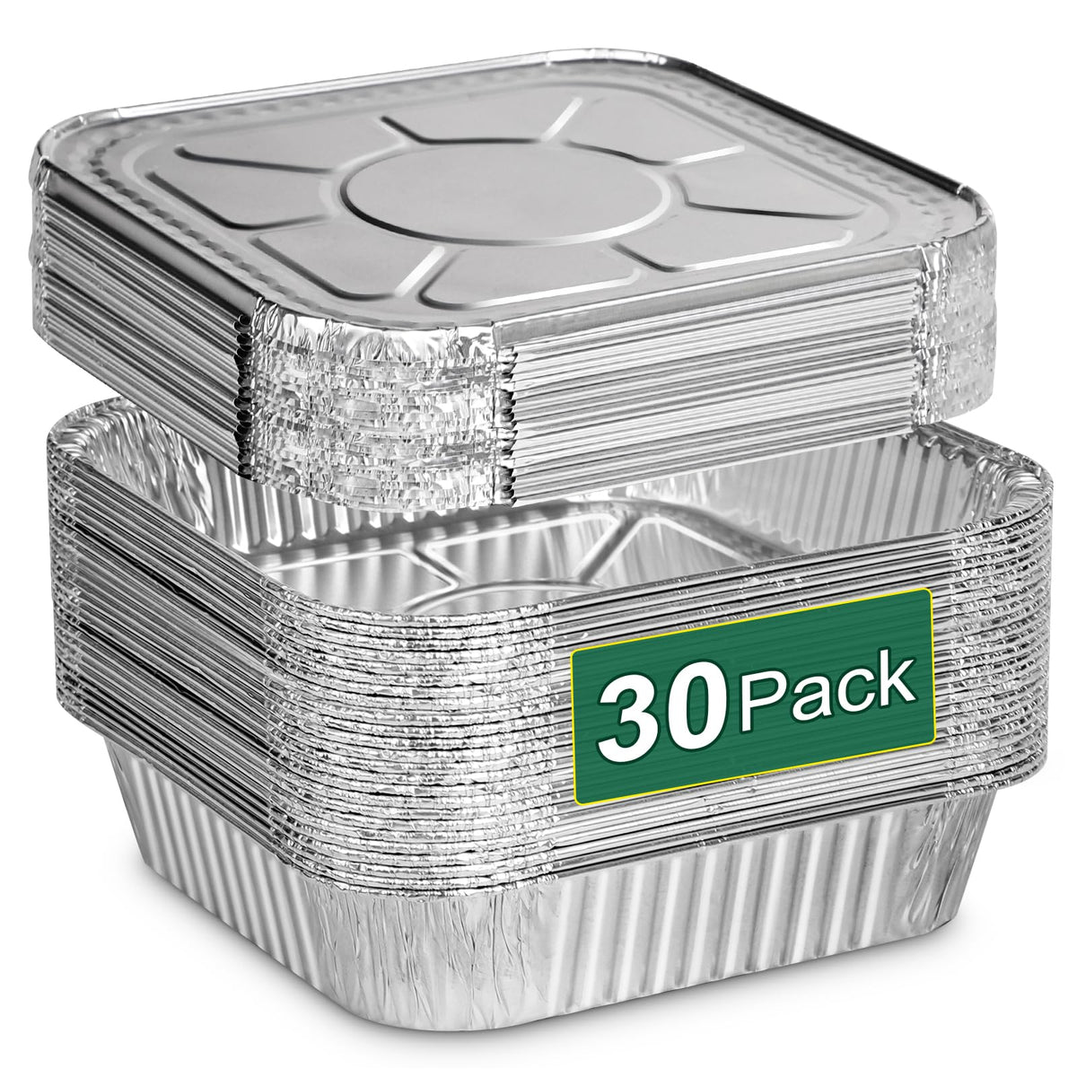 Alfolic 8x8 aluminum pan with lid showing compact square design for organized cooking.