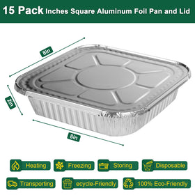 Alfolic disposable square foil pans with lids, ideal for catering and events
