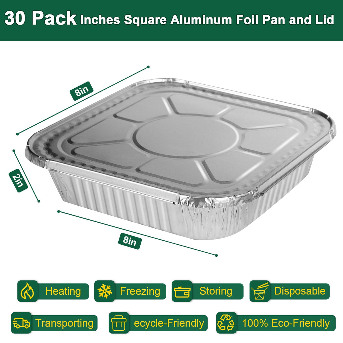 Alfolic disposable square foil pans with lids ready for catering and cleanup.