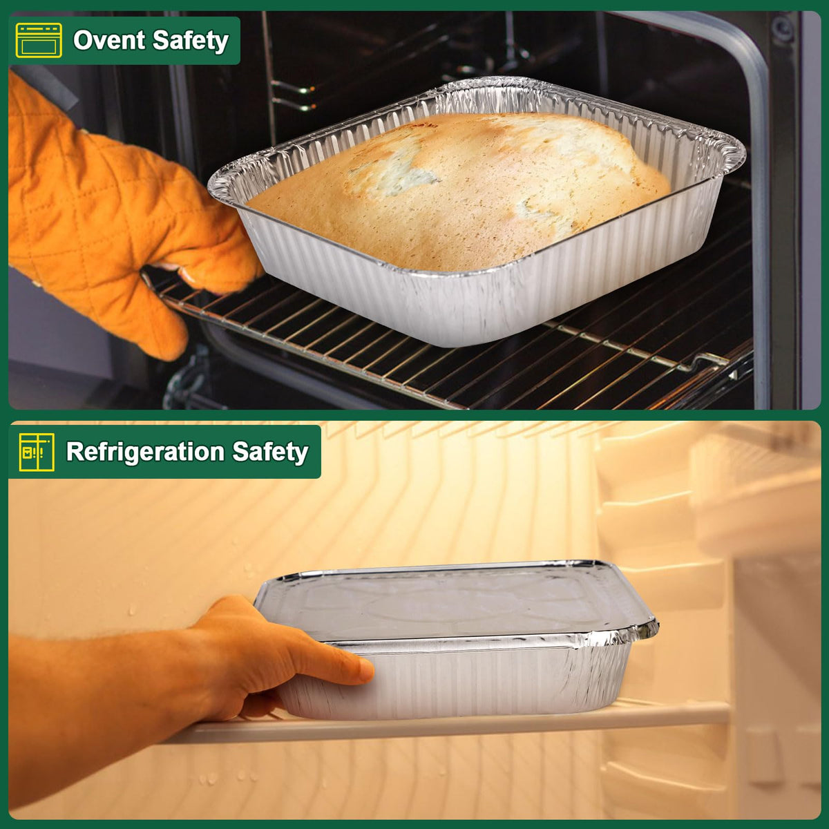 Alfolic freezer-safe pans for secure portion storage