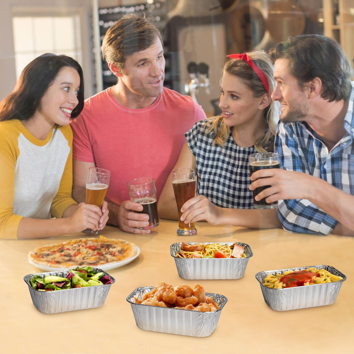 Close-up of Alfolic heavy-duty aluminum pan showing sturdy construction.