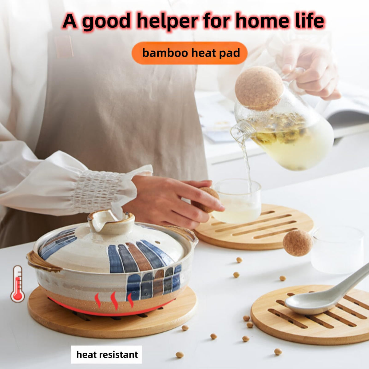 Alfto hot pads trivet round large shields tables for bigger dishes.