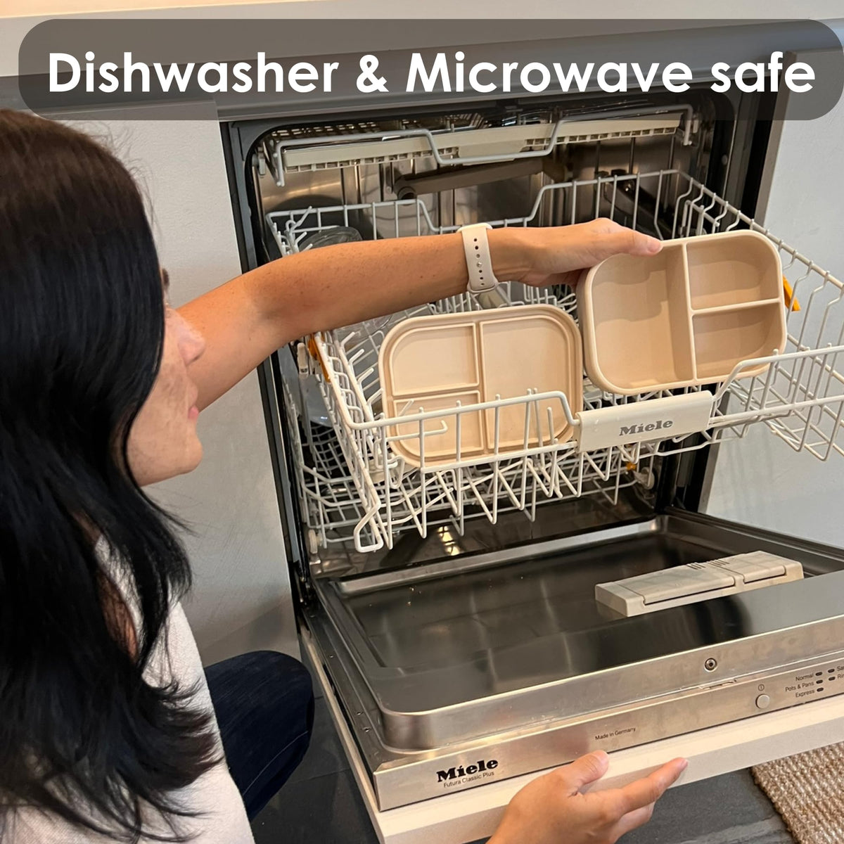 Ali+Oli lunch box is dishwasher-safe for fast after-school cleanup
