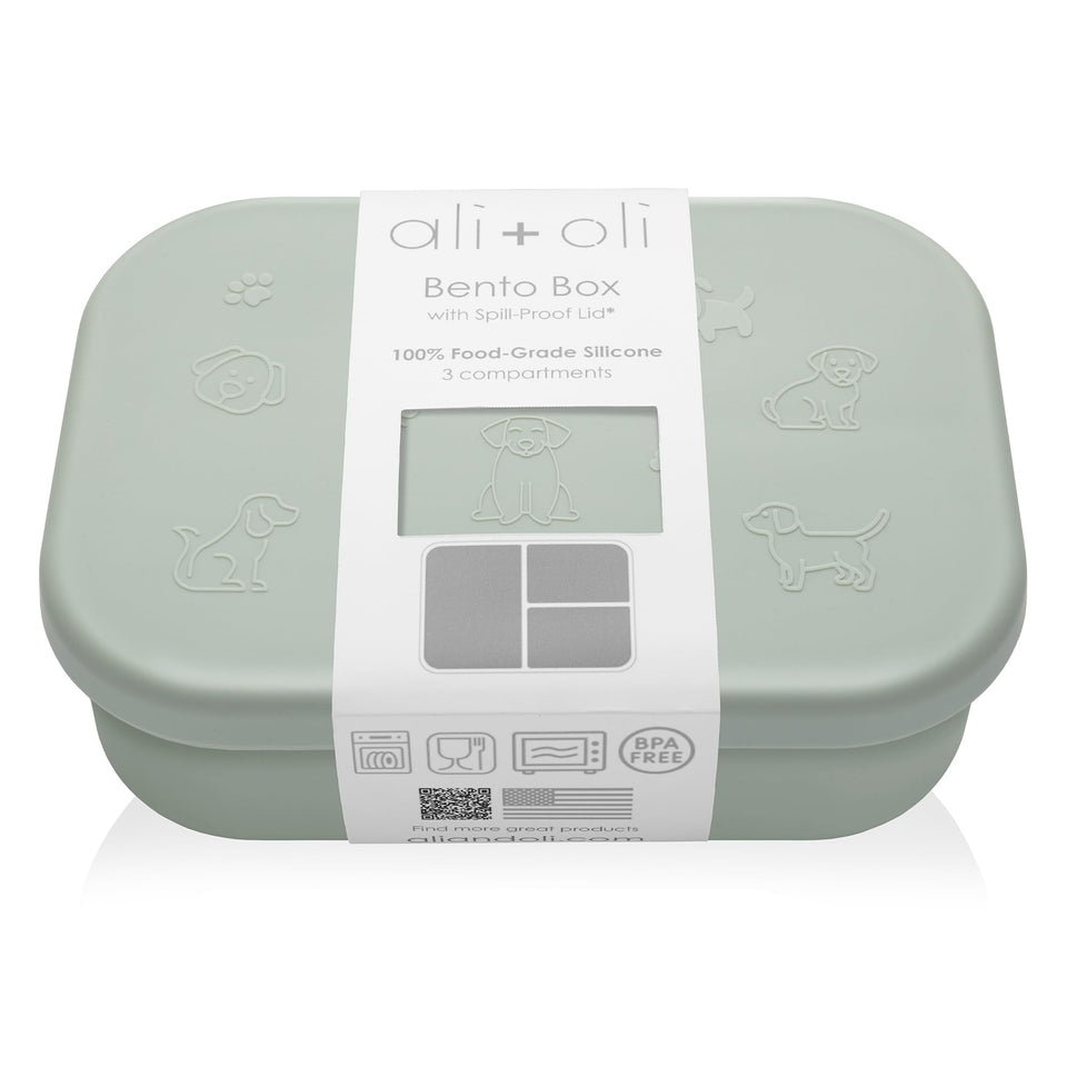 Ali+Oli silicone bento box puppy compact for meals on the go.
