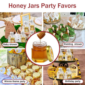 Aliggbent 1.5 oz jars are leak-proof for honey, jams, or sauces.