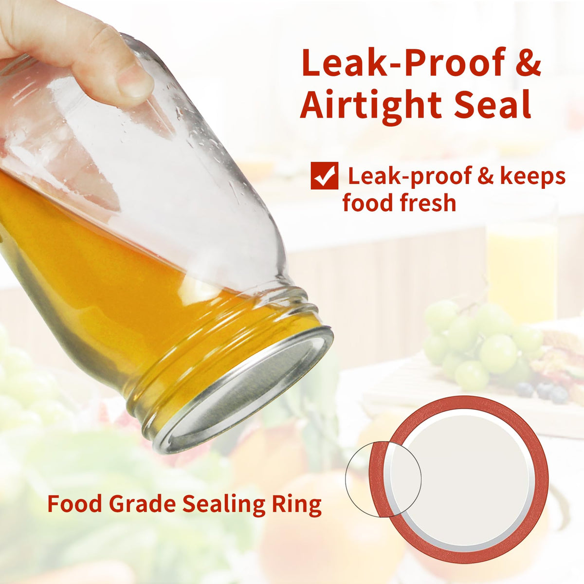 Aliggbent leak-proof wide-mouth lid design for mess-free storage