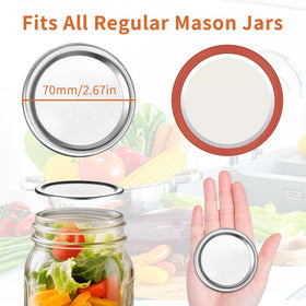 Aliggbent lids with silicone seal for leak-free jars.