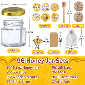 Aliggbent mini honey jars with lids provide airtight freshness for gifts and crafts.