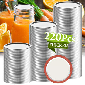 Aliggbent regular mouth lids 220-pack 70mm for airtight seal and fresh preserves.