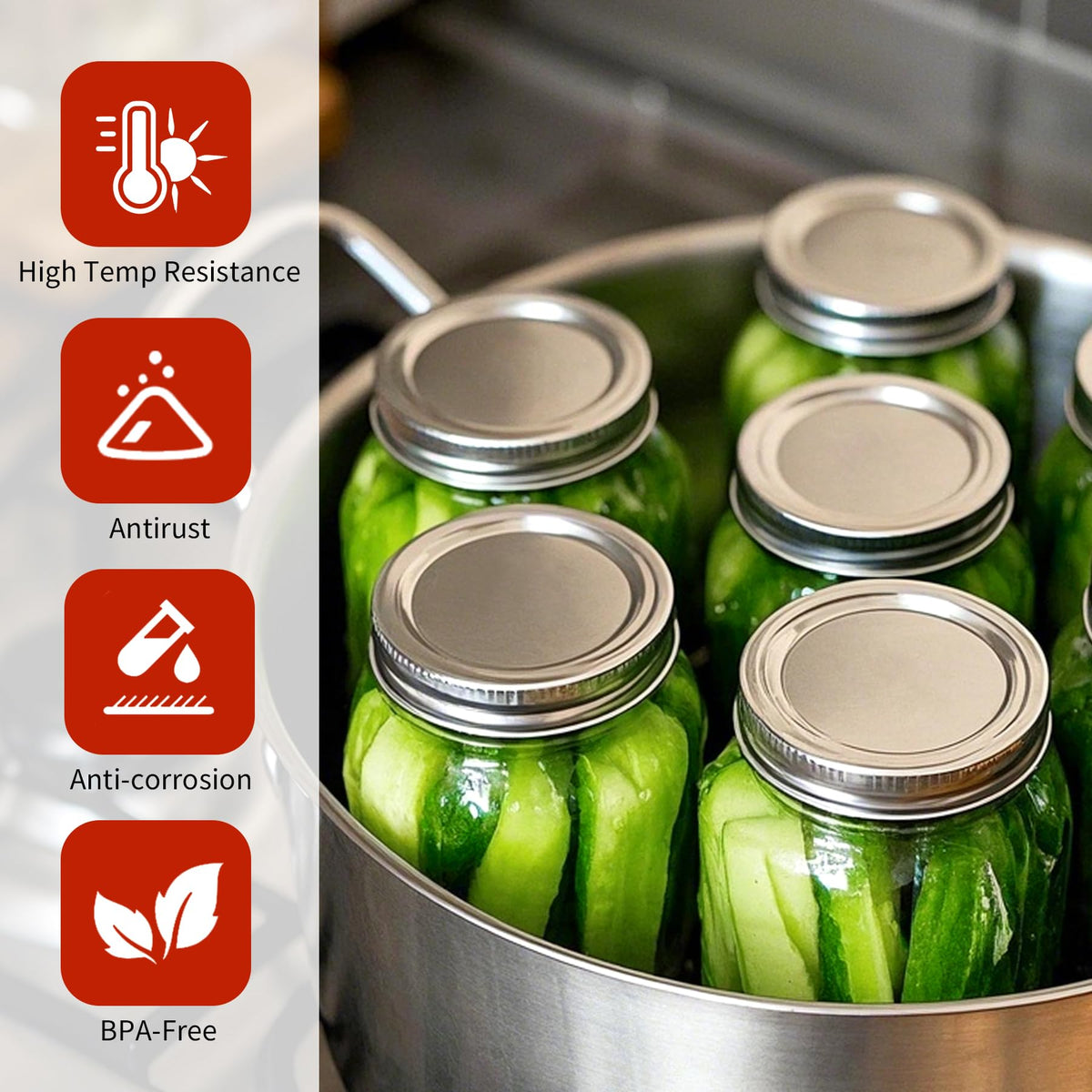 Aliggbent rustproof lids for long-term pantry use