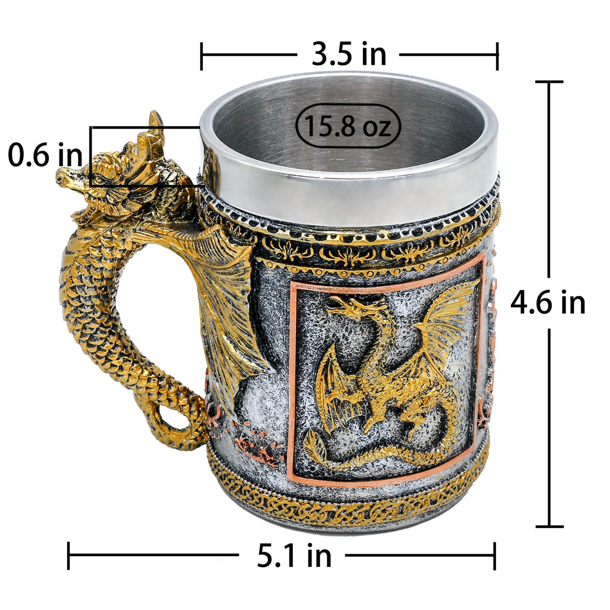 alikiki dragon mug with premium resin exterior for a luxe gothic look.