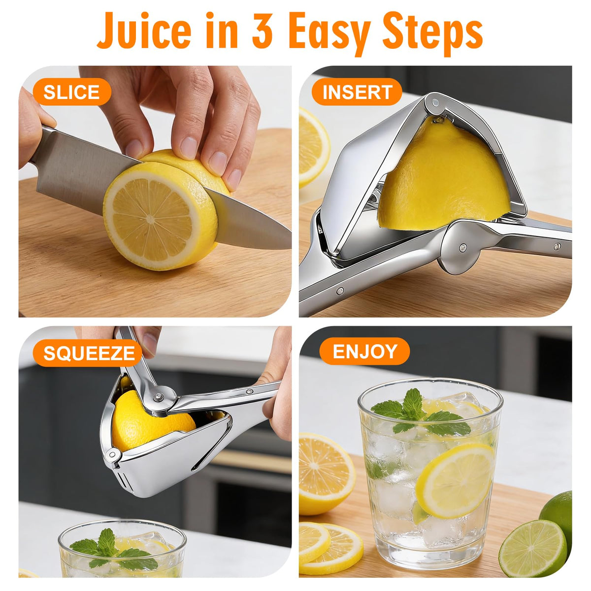 ALIKITCN Lemon Squeezer foldable flat design saves kitchen space