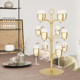 ALIMOTA Metal construction provides sturdy glassware display