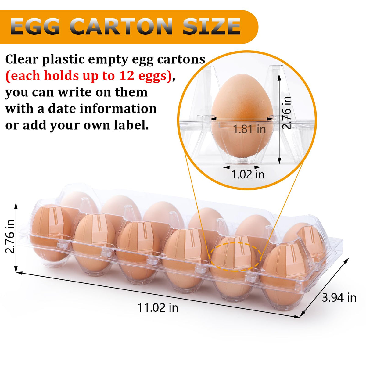 ALISWAT 2x6 grid egg carton designed to save space and stack neatly