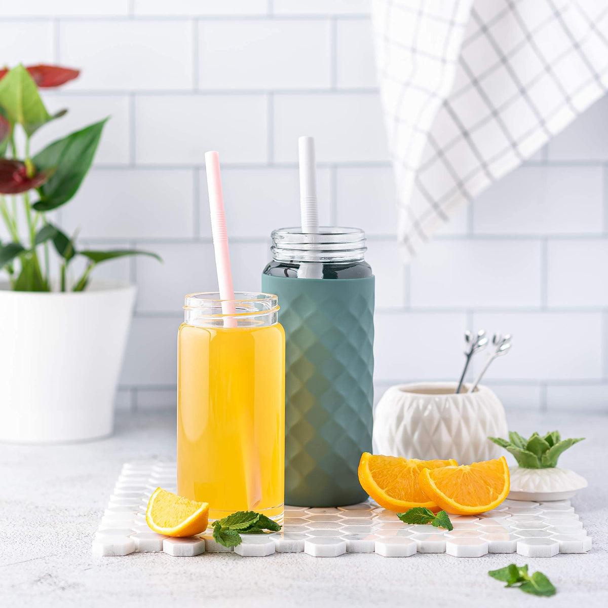 All About Juicing bottle in bag demonstrates leakproof travel