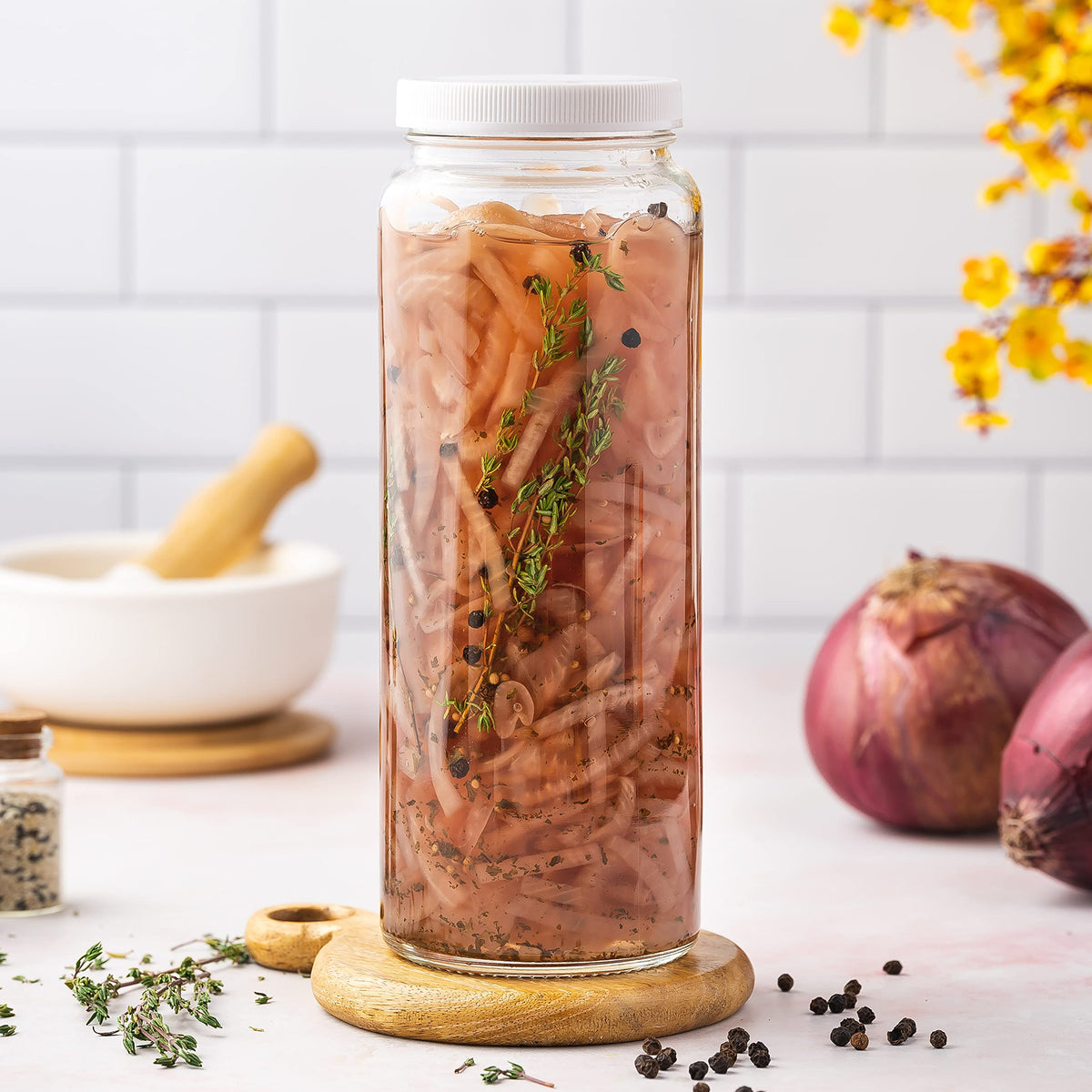 All About Juicing glass bottles provide leak-proof storage for smoothies, waters, and milks.