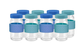 All About Juicing glass shot bottle with cap for on-the-go use.
