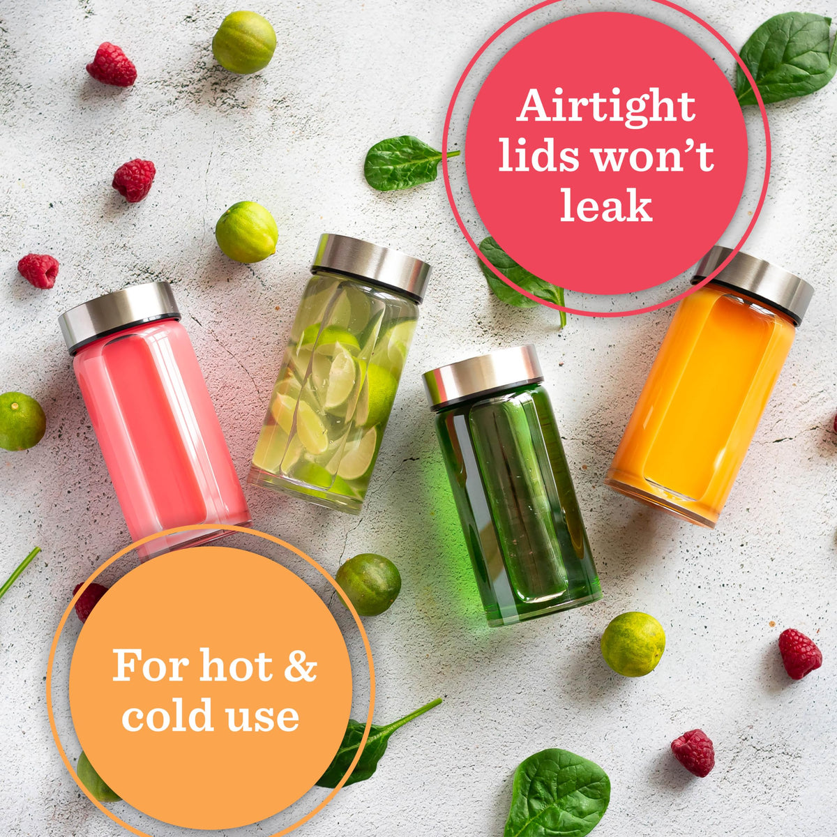 All About Juicing slim design fits fridge and cup holder