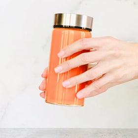 All About Juicing stainless steel lid close-up showing airtight seal