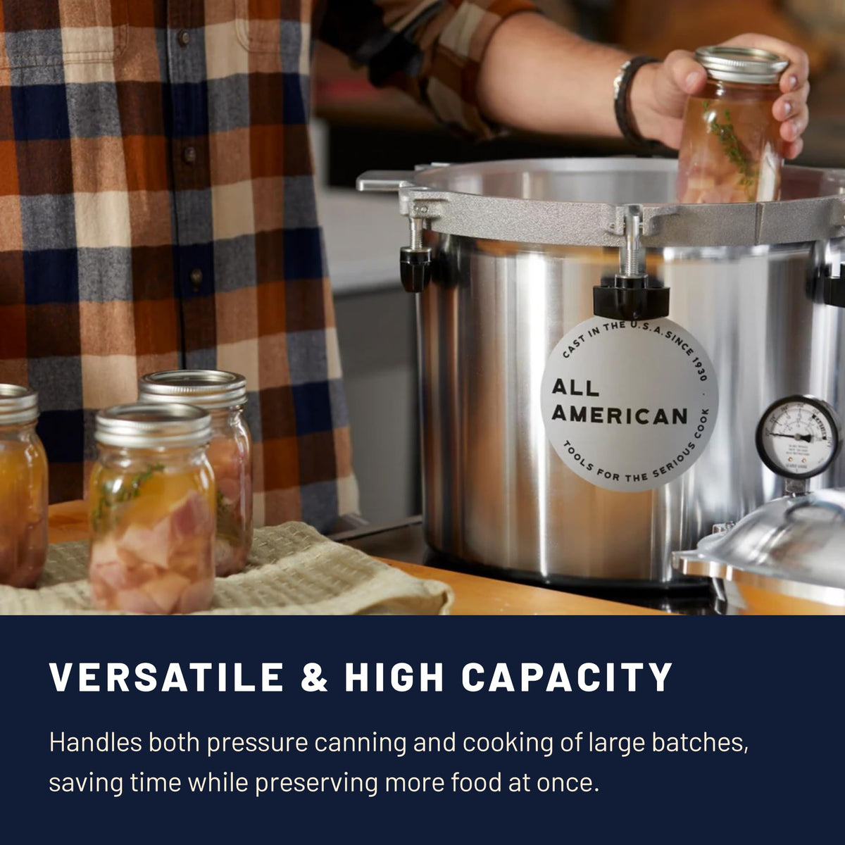 All American 1930 regulator weight enables accurate, controlled processing.