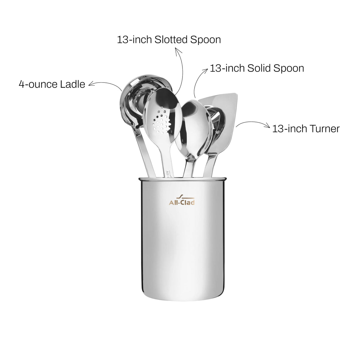 All-Clad caddy keeps kitchen tools neatly organized.