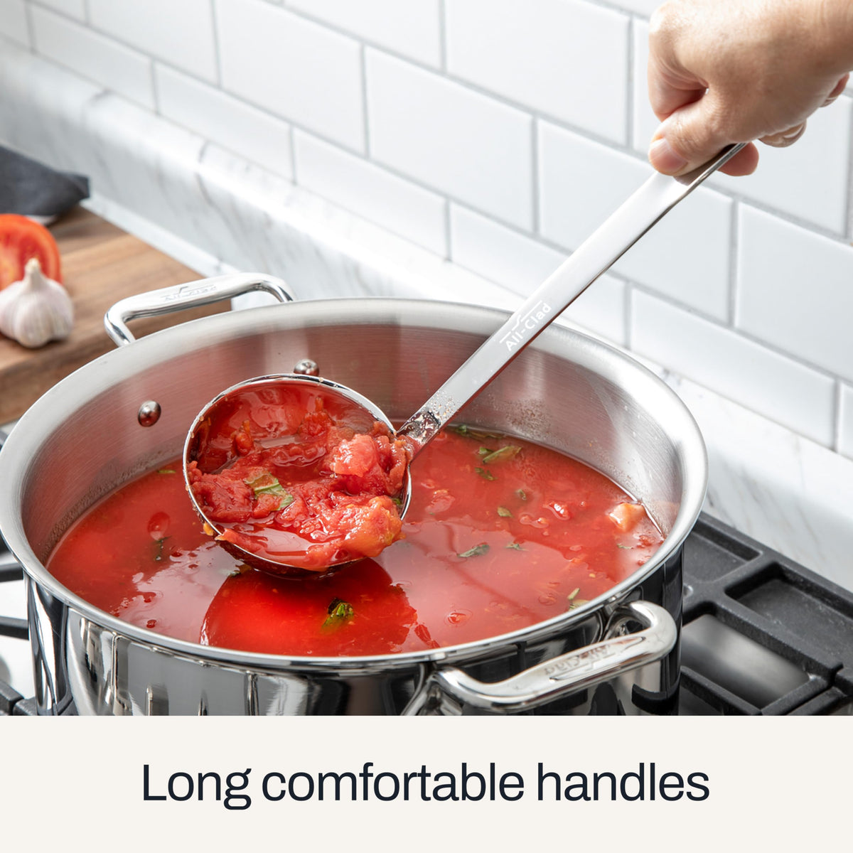 All-Clad turner with thick blade for confident flipping.