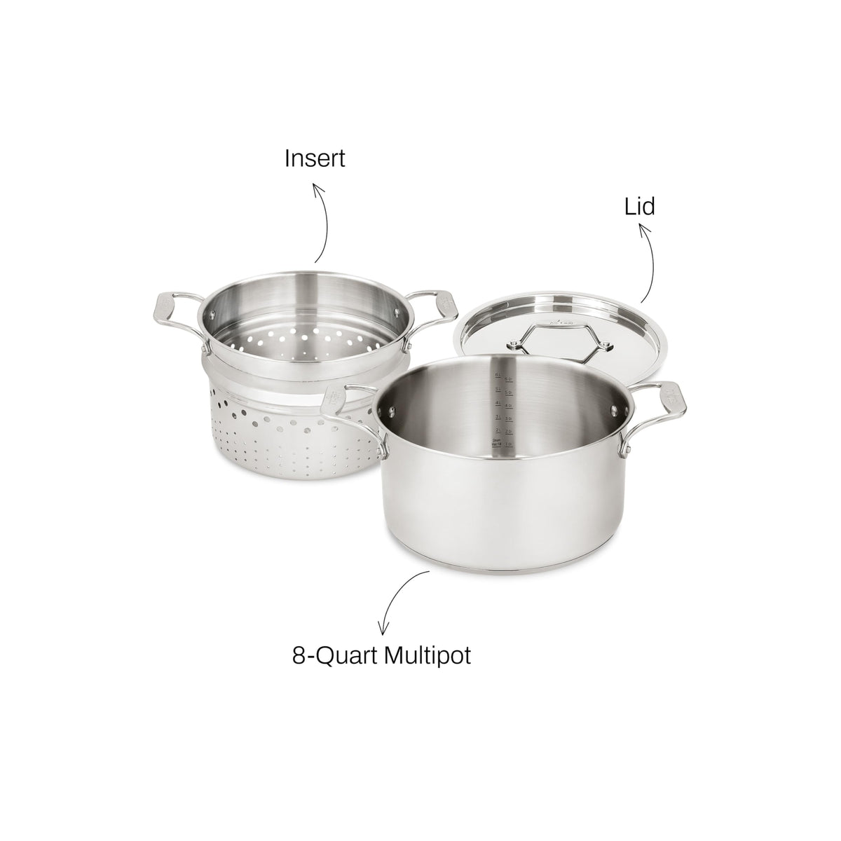All-Clad 8-qt multipot in-use-stove demonstrates induction readiness