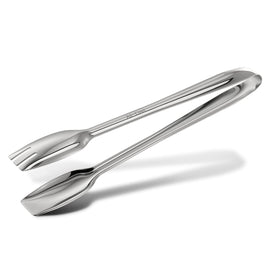 All-Clad cook & serve tongs with wide ends grip bulky foods easily.
