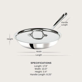 All-Clad D3 10in fry pan top view shows wide cooking surface
