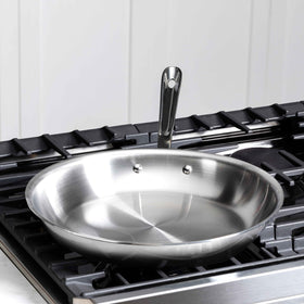 All-Clad D3 12-inch fry pan in action searing for professional results