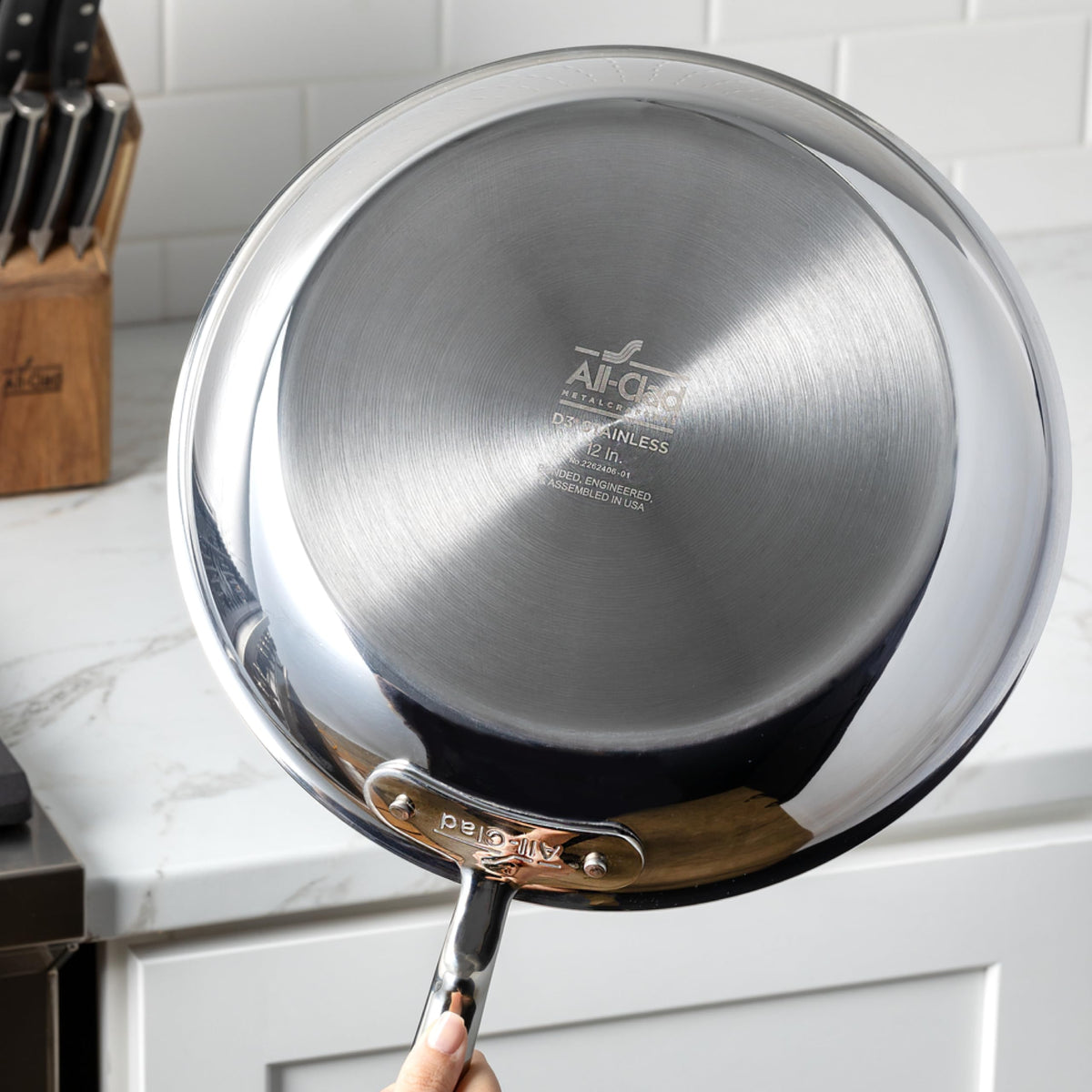 All-Clad D3 12-inch fry pan induction-compatible for any stove