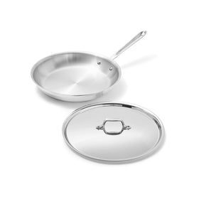 All-Clad D3 12-inch fry pan with lid for even browning and heat retention