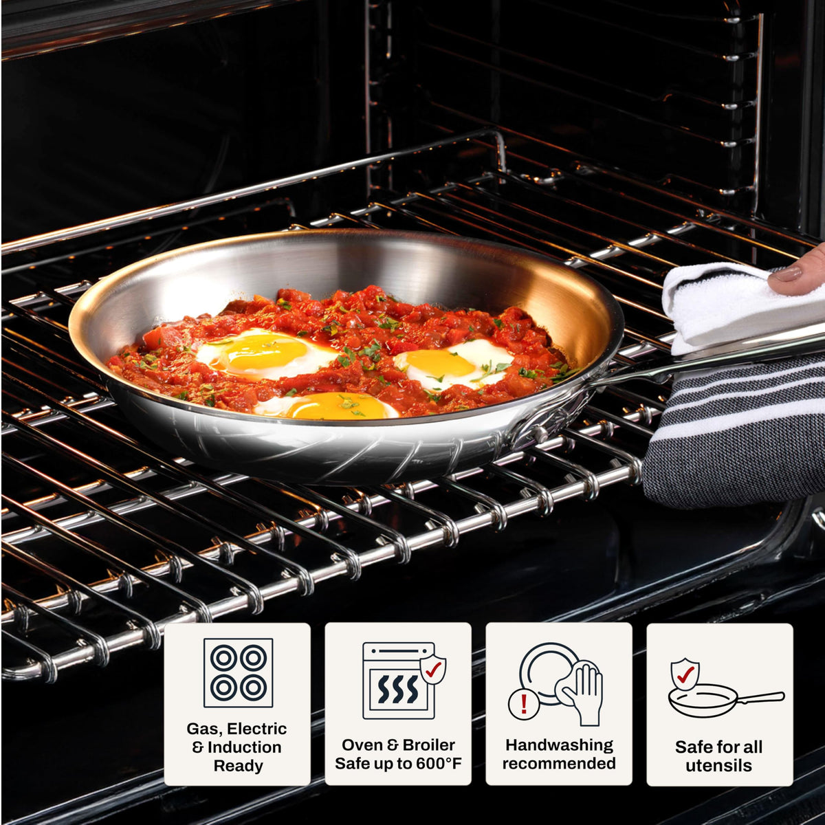 All-Clad D3 12-inch fry pan polished stainless finish and durability