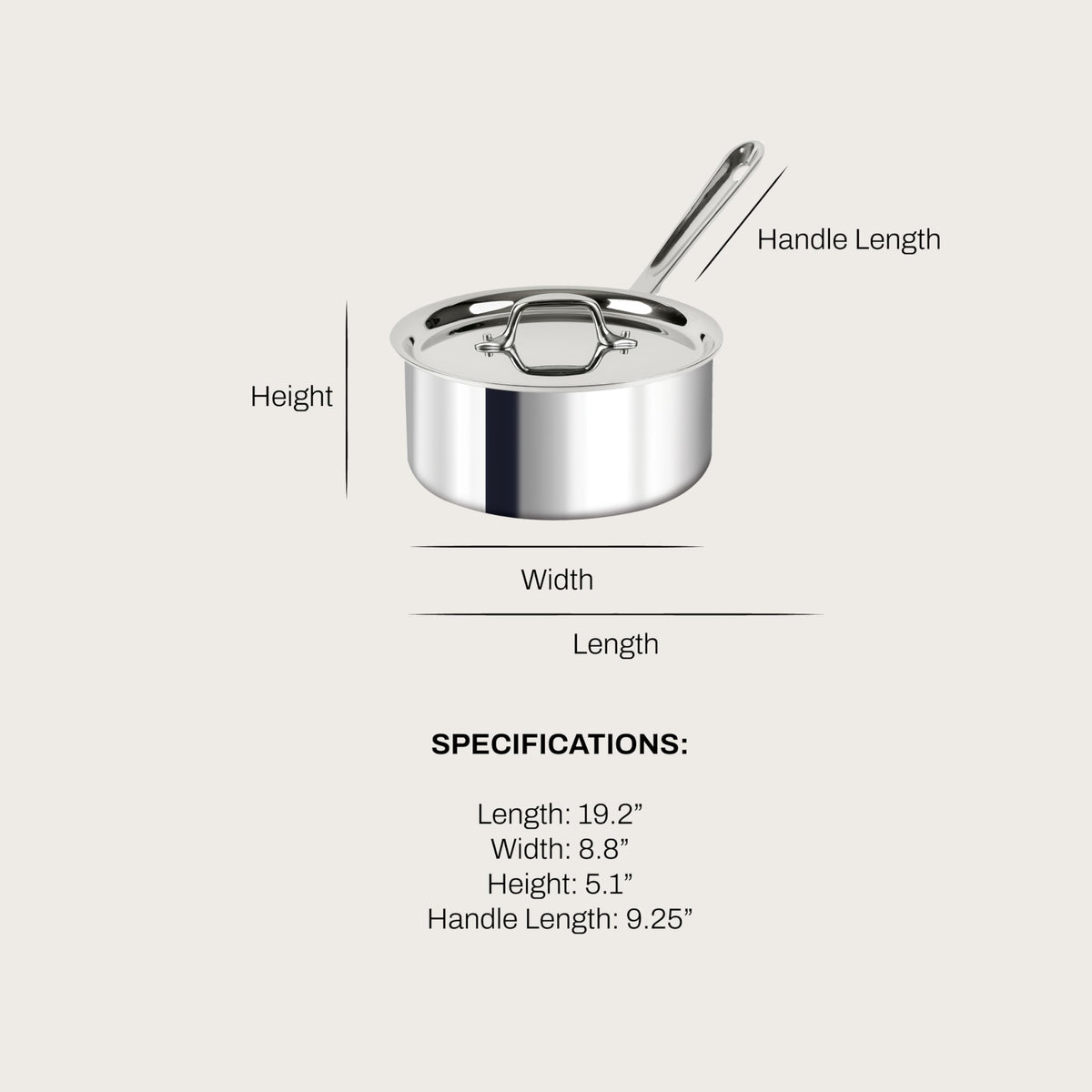 All-Clad D3 saucepan lid seals in moisture for richer pan sauces.
