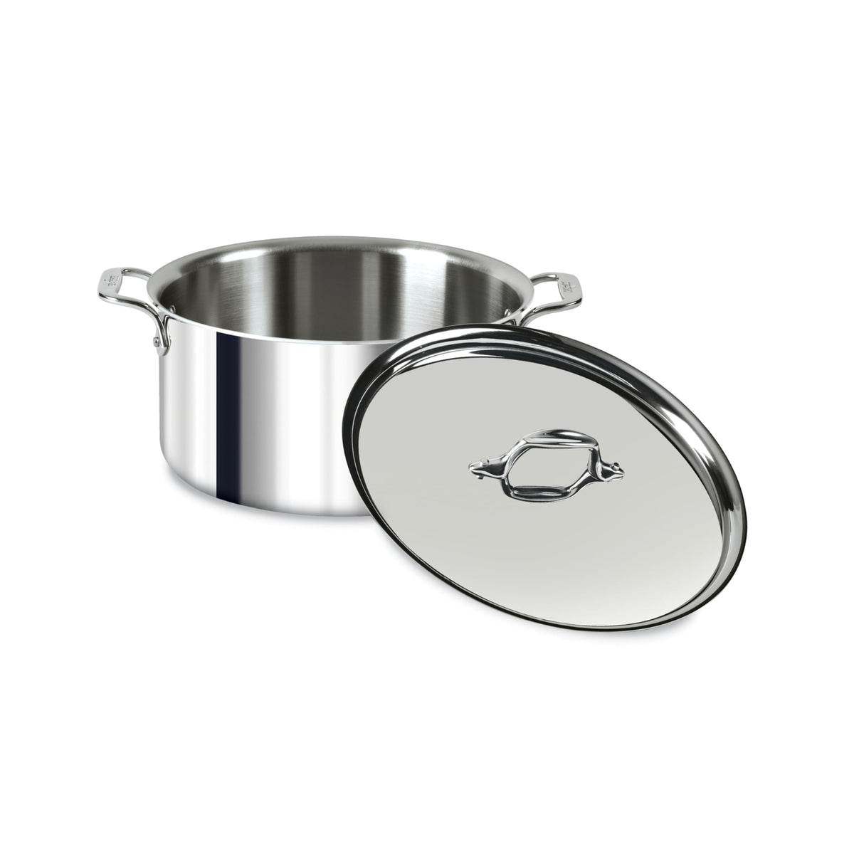 All-Clad D3 8-Quart Stockpot base close-up highlights fast heating