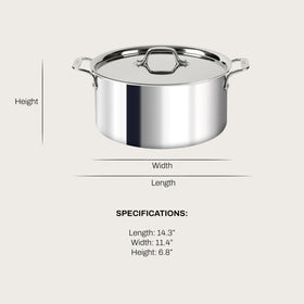 All-Clad D3 8-Quart Stockpot side view showing even heat distribution