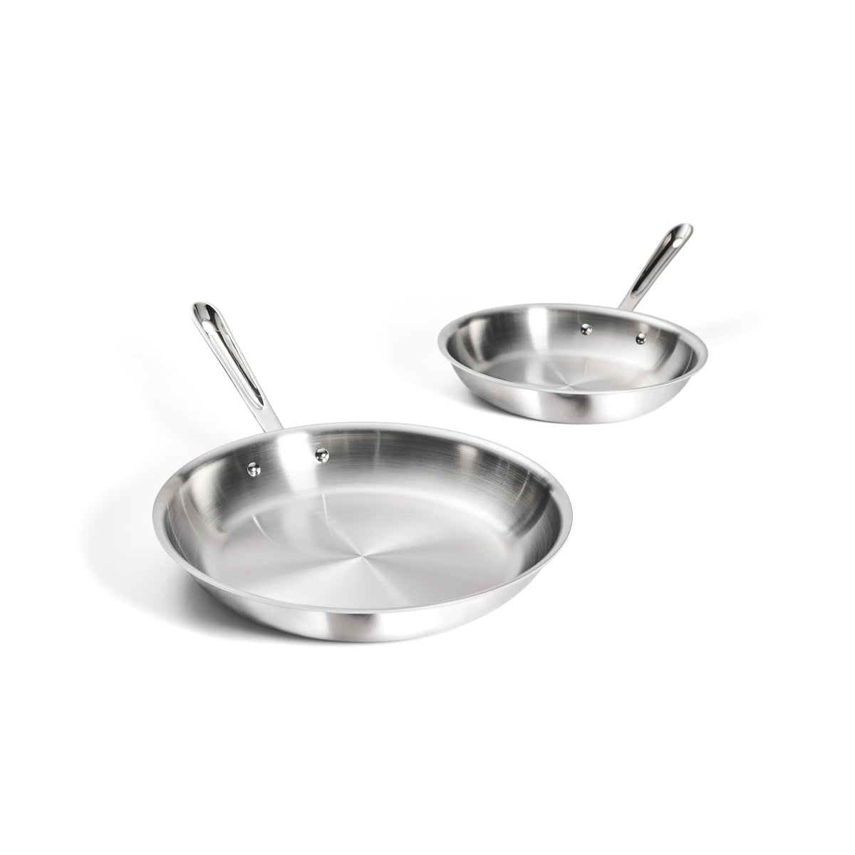 All-Clad D3 stainless 10-inch fry pan with balanced handle for precise sautéing