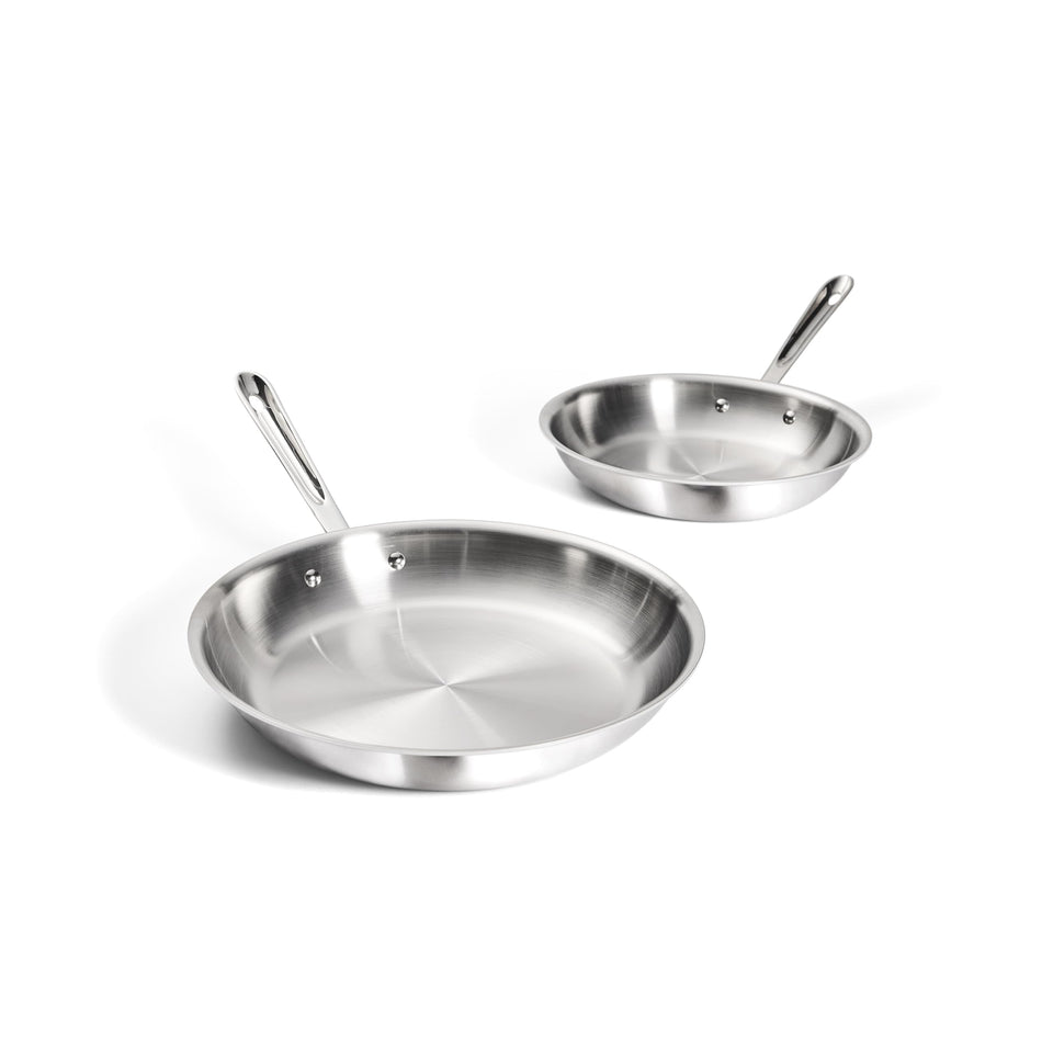 All-Clad D3 stainless 10-inch fry pan with balanced handle for precise sautéing