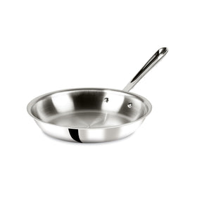 All-Clad D3 stainless 10in fry pan with flat base for even browning.