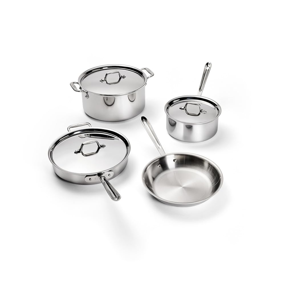 All-Clad D3 stainless 10-inch fry pan for even browning and easy pouring.