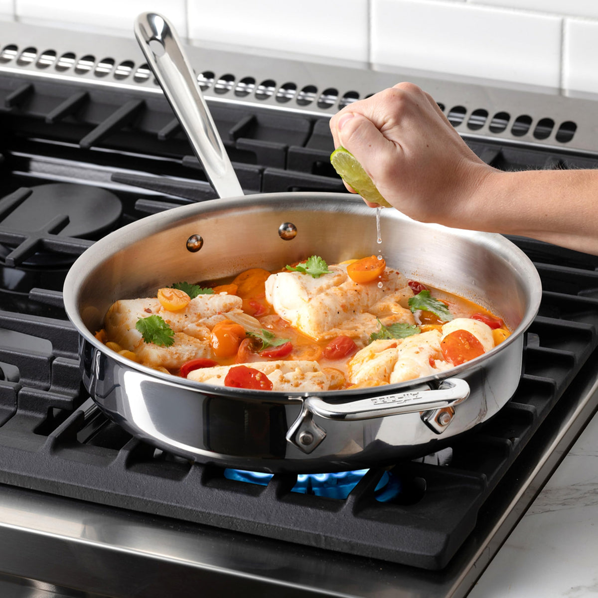 All-Clad D3 stainless 8-quart stockpot with lid for soups and stocks