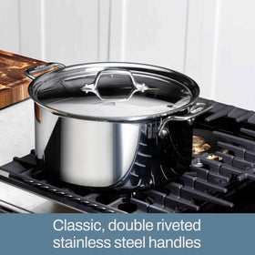All-Clad D3 Stockpot riveted handle designed for balance and control
