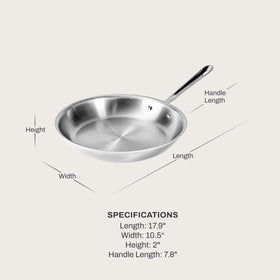 All-Clad D5 fry pan flat base design ideal for browning