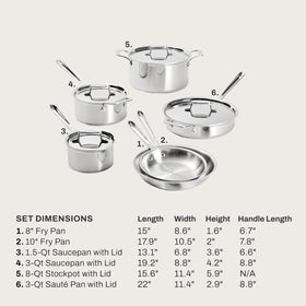 All-Clad D5 1.5-quart sauce pan with lid for sauces and reductions.
