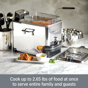 All-Clad deep fryer 3.5L pot with viewing window for precise monitoring