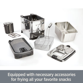All-Clad deep fryer 2.65-pound capacity suitable for family meals