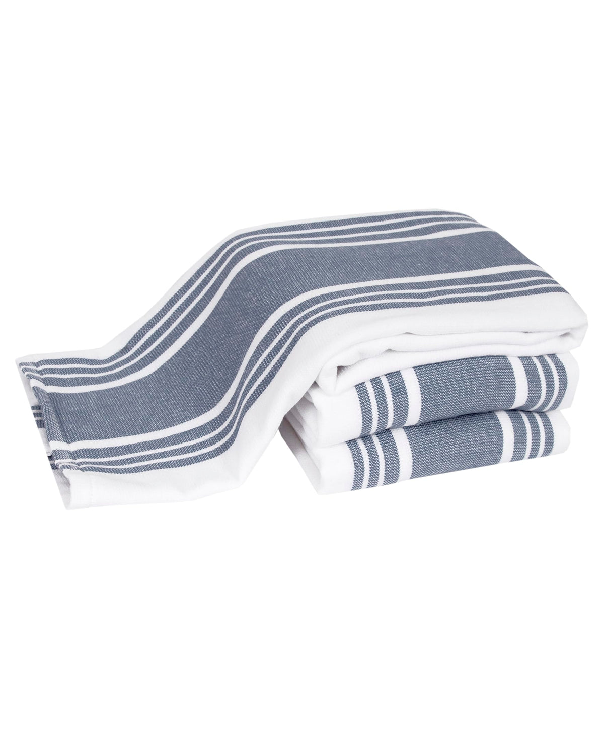 All-Clad dual-purpose kitchen towels in indigo 3-pack ready for everyday drying.