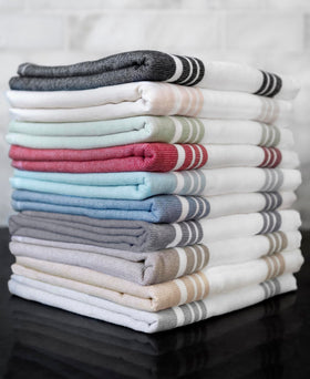 All-Clad towels include a hanging loop for easy reach